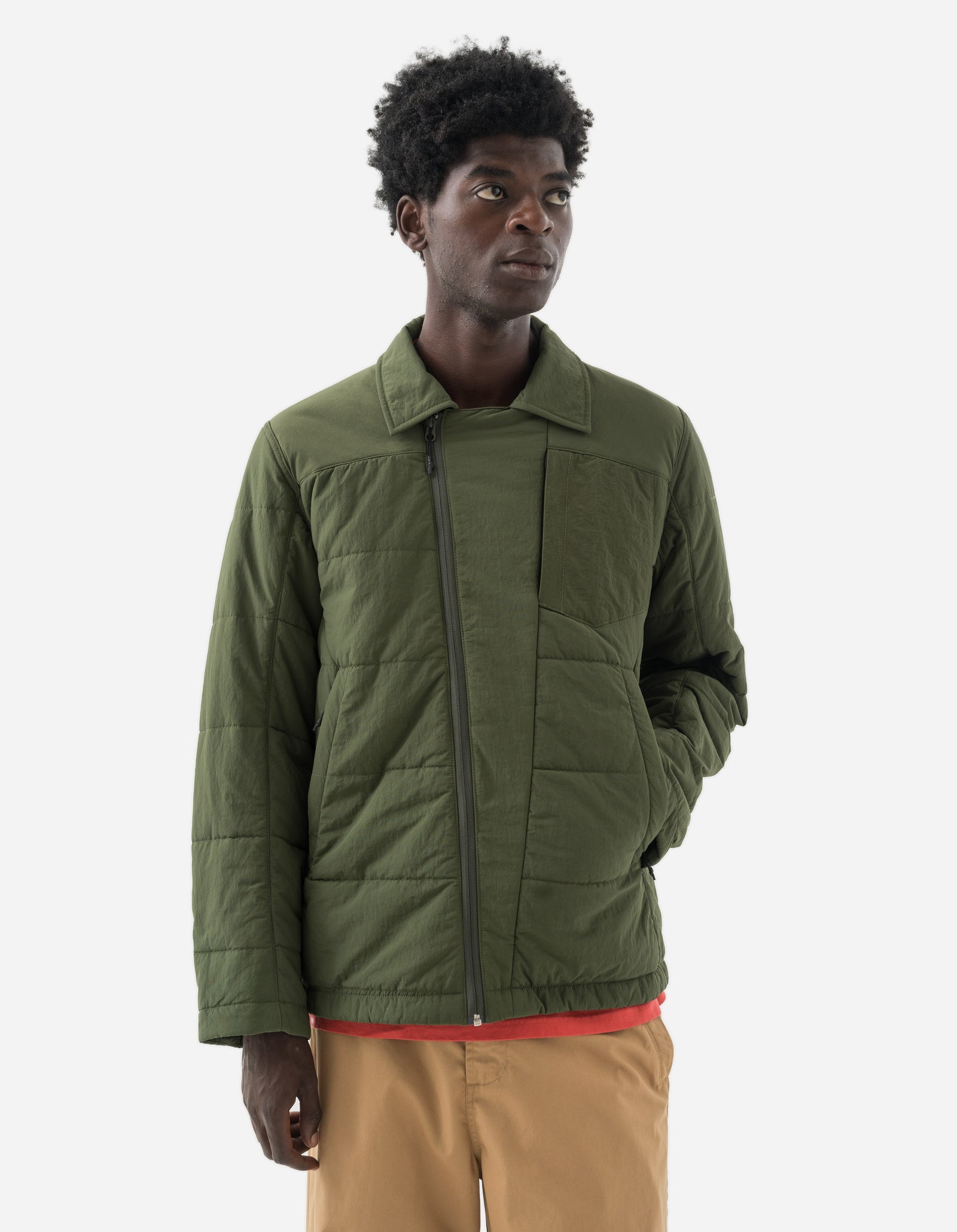 5279 Veg Dyed Padded Overshirt Olive