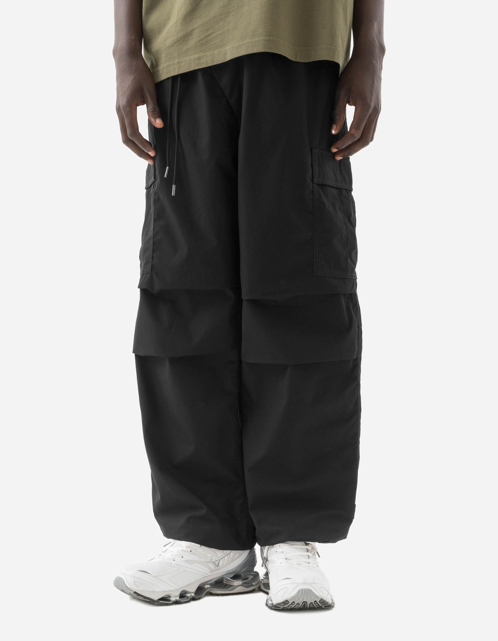 5307 Asym Cargo Track Pants Black