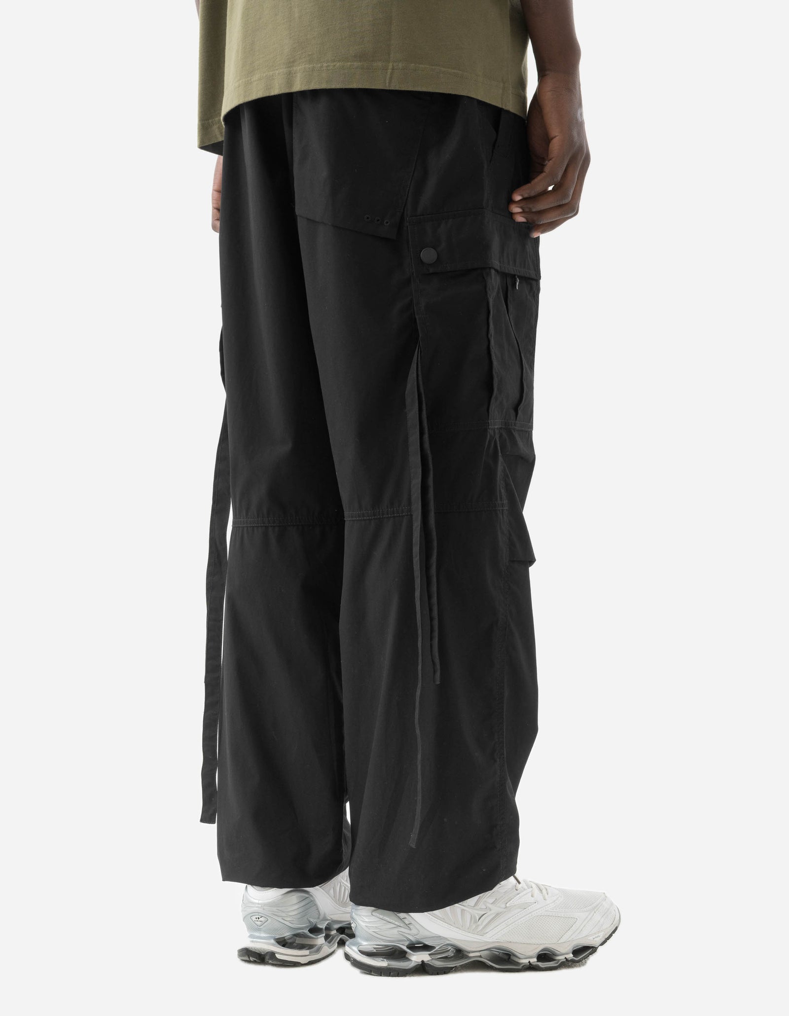 5307 Asym Cargo Track Pants Black