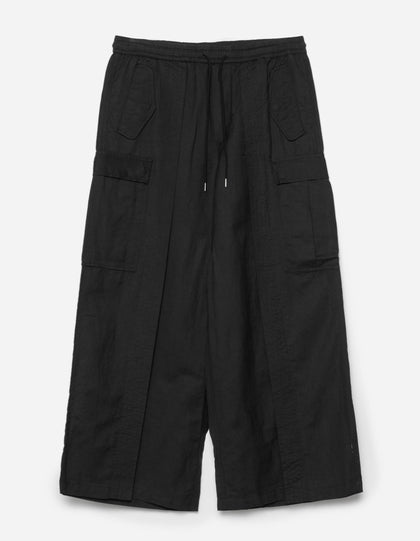 5329 Hakama Cargo Track Pants Black