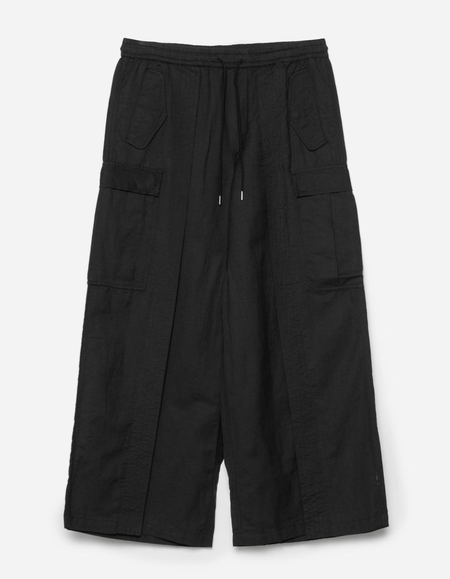 5329 Hakama Cargo Track Pants Black