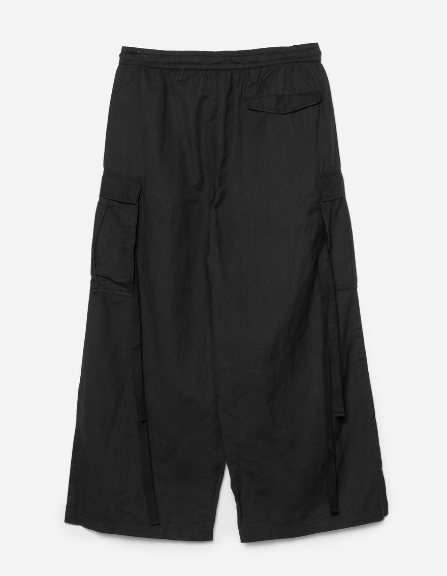 5329 Hakama Cargo Track Pants Black