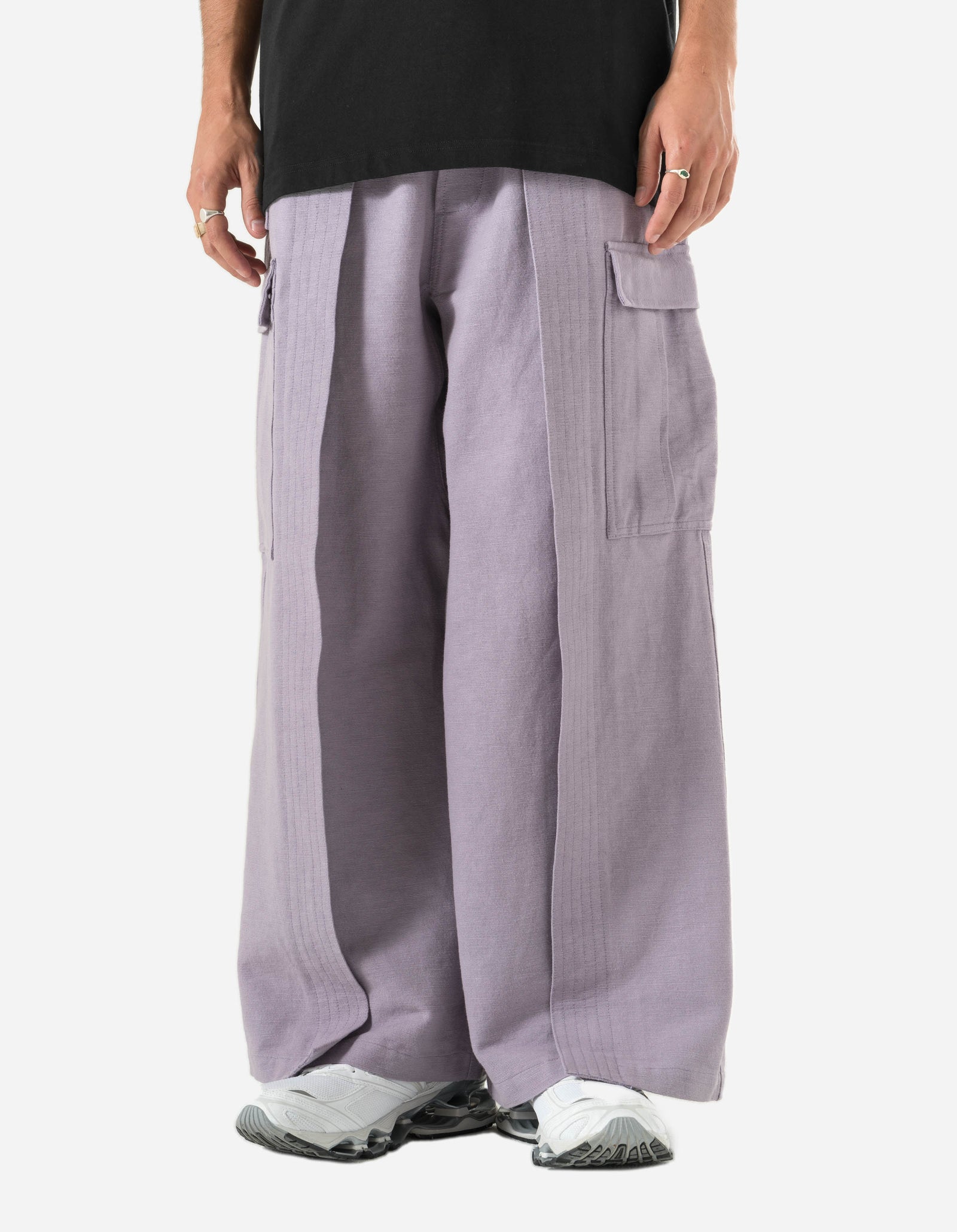 5329 Hakama Cargo Track Pants Purple Ash