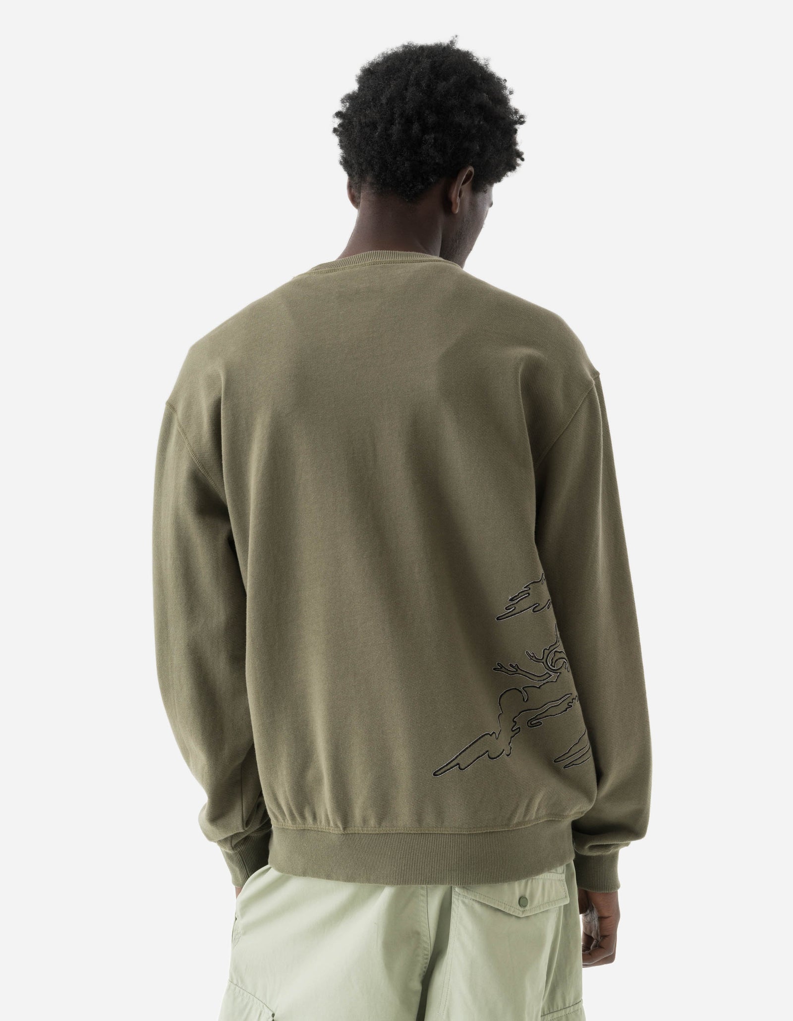 5338 DPM: Bonsai Sparse Crew Sweat Olive OG-107F