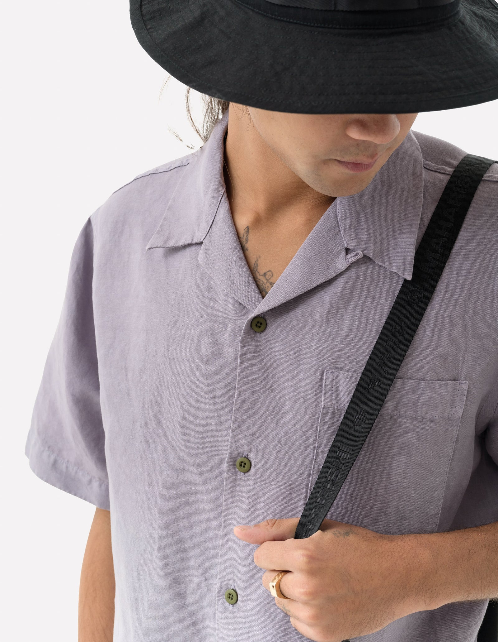 5211 Hemp Camp Collar Shirt Purple Ash