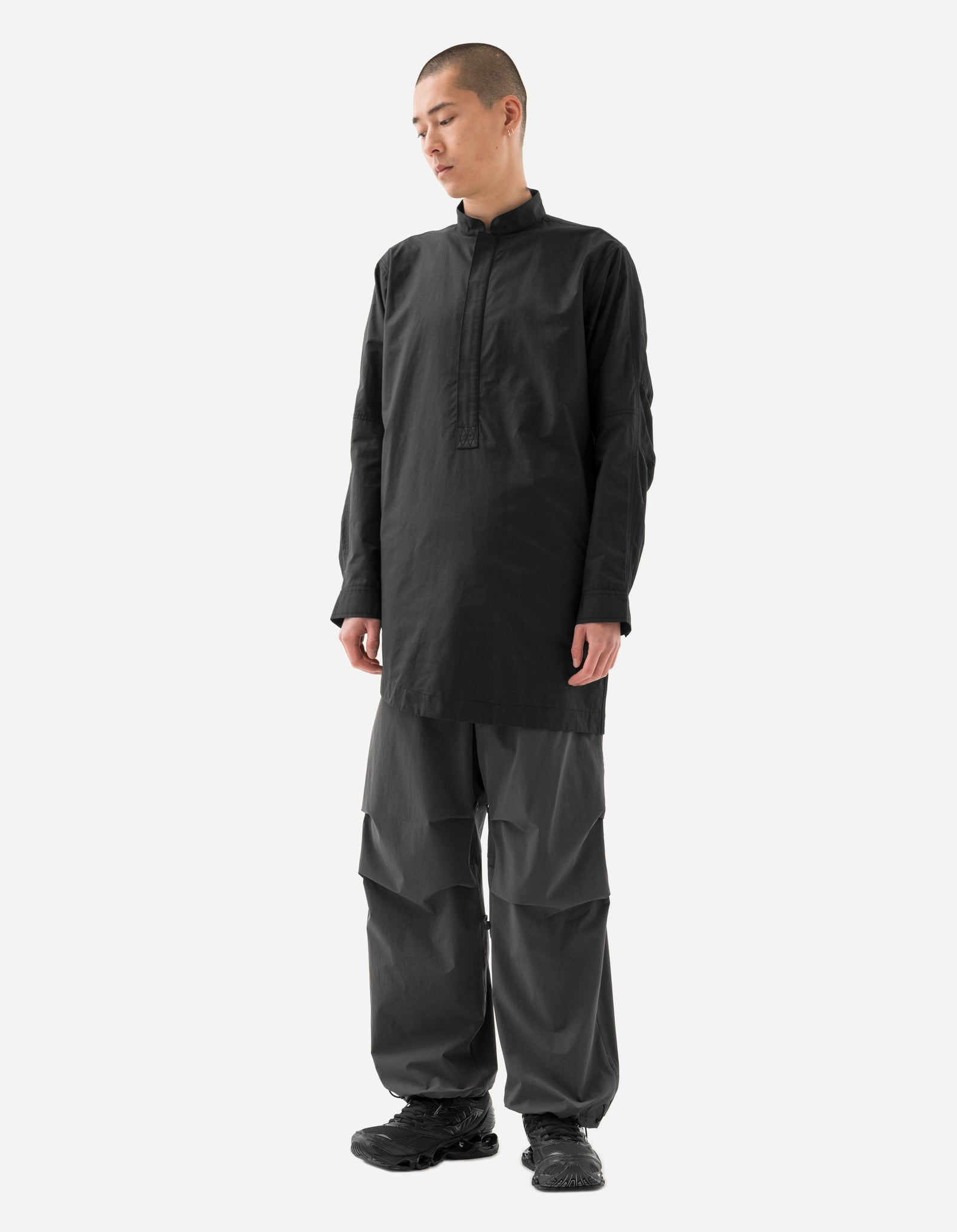 6108 Long Zipped Kurta Shirt Black