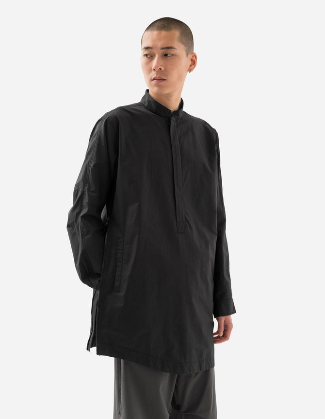 6108 Long Zipped Kurta Shirt Black