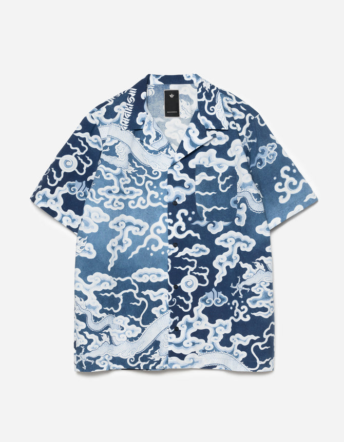 1282 Cloud Dragon Camp Collar Shirt Blue