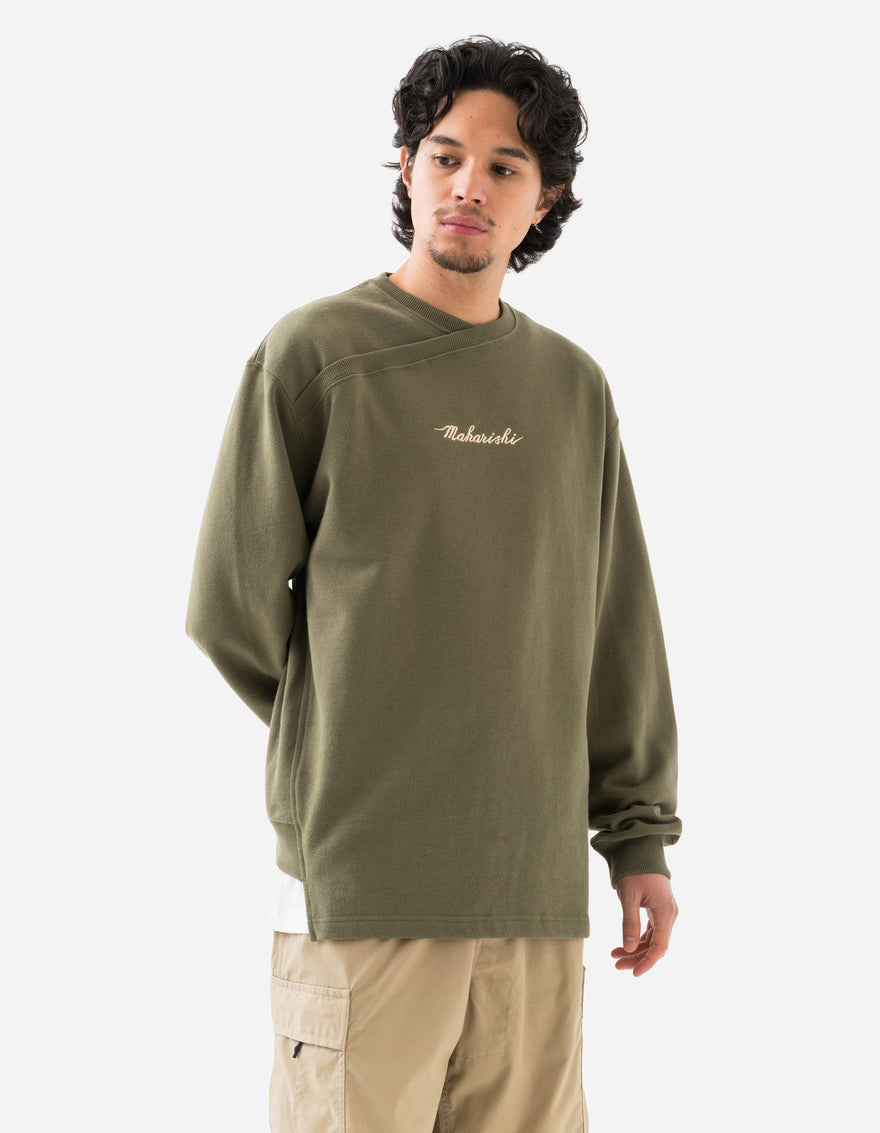 6009 Caduceus Monk Crew Sweat Olive OG-107F