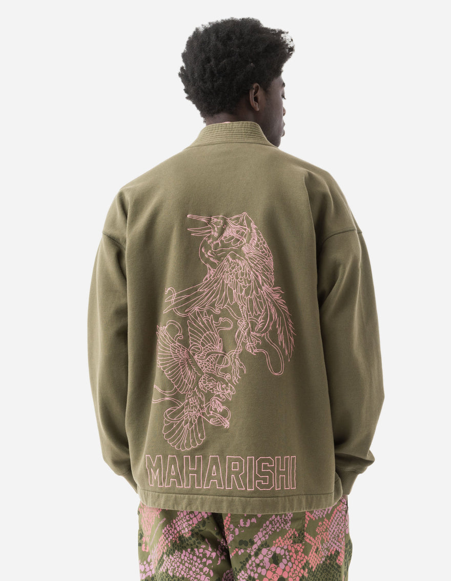 1495 Crow & Heron Sweat Kimono Olive OG-107F