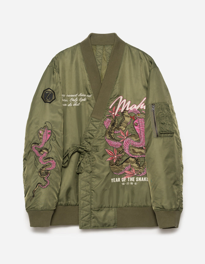 6006 Year of the Snake MA1 Kimono Olive OG-107F