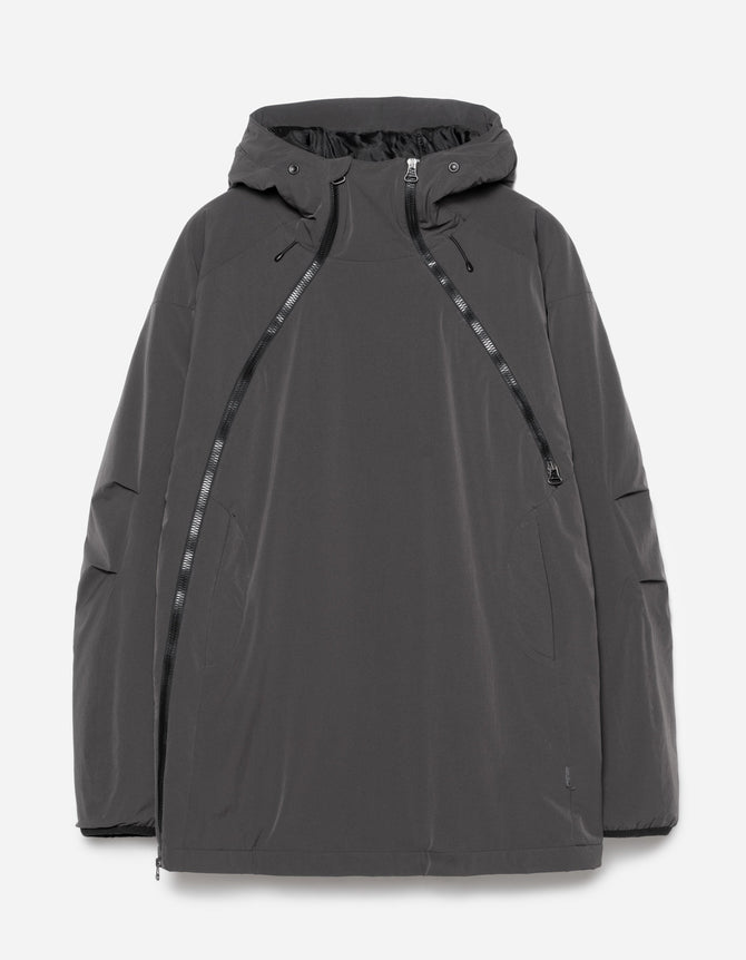 6023 Oversized Asym Padded Hoody Charcoal