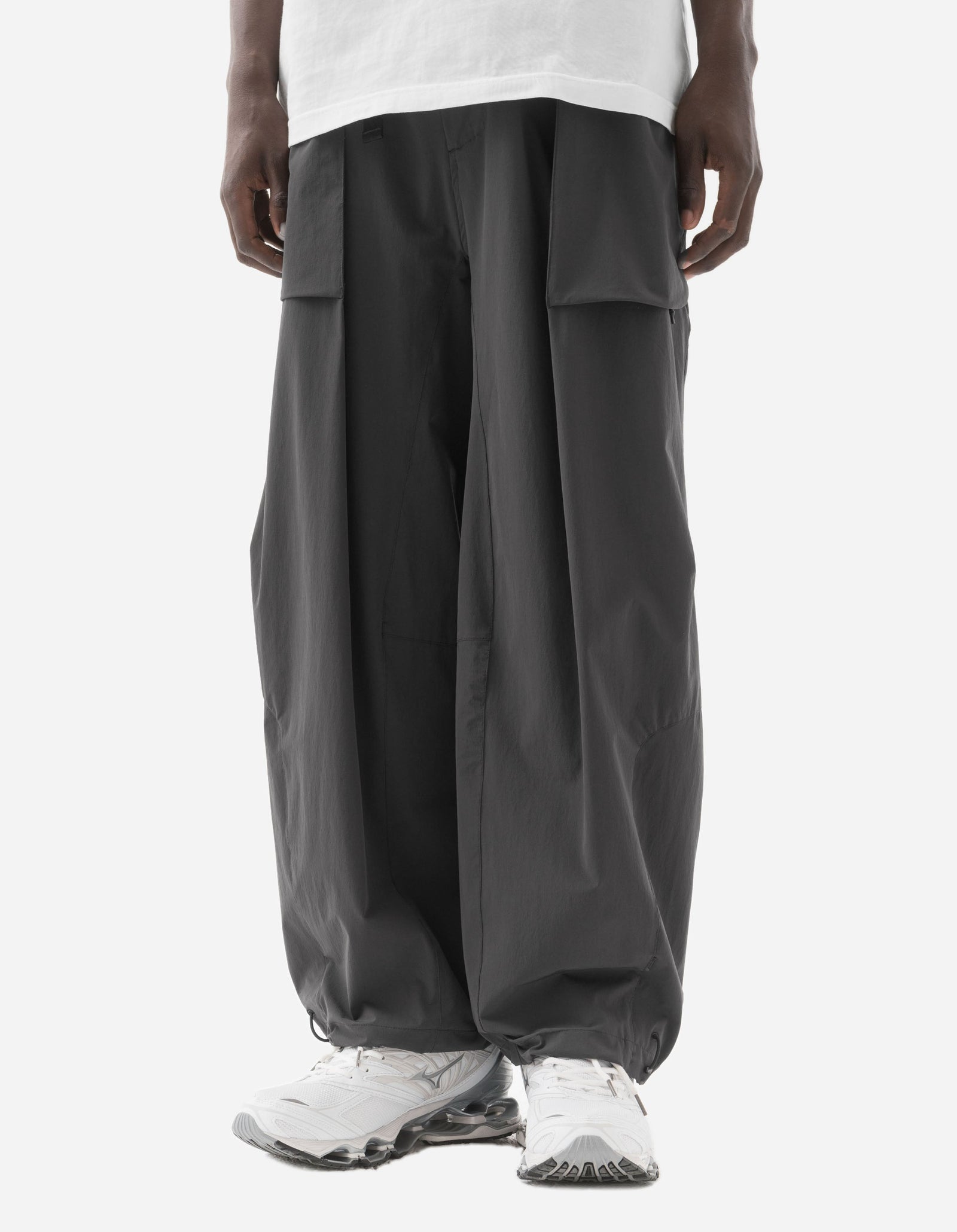 6041 Recycled Pleated Track Pants Charcoal