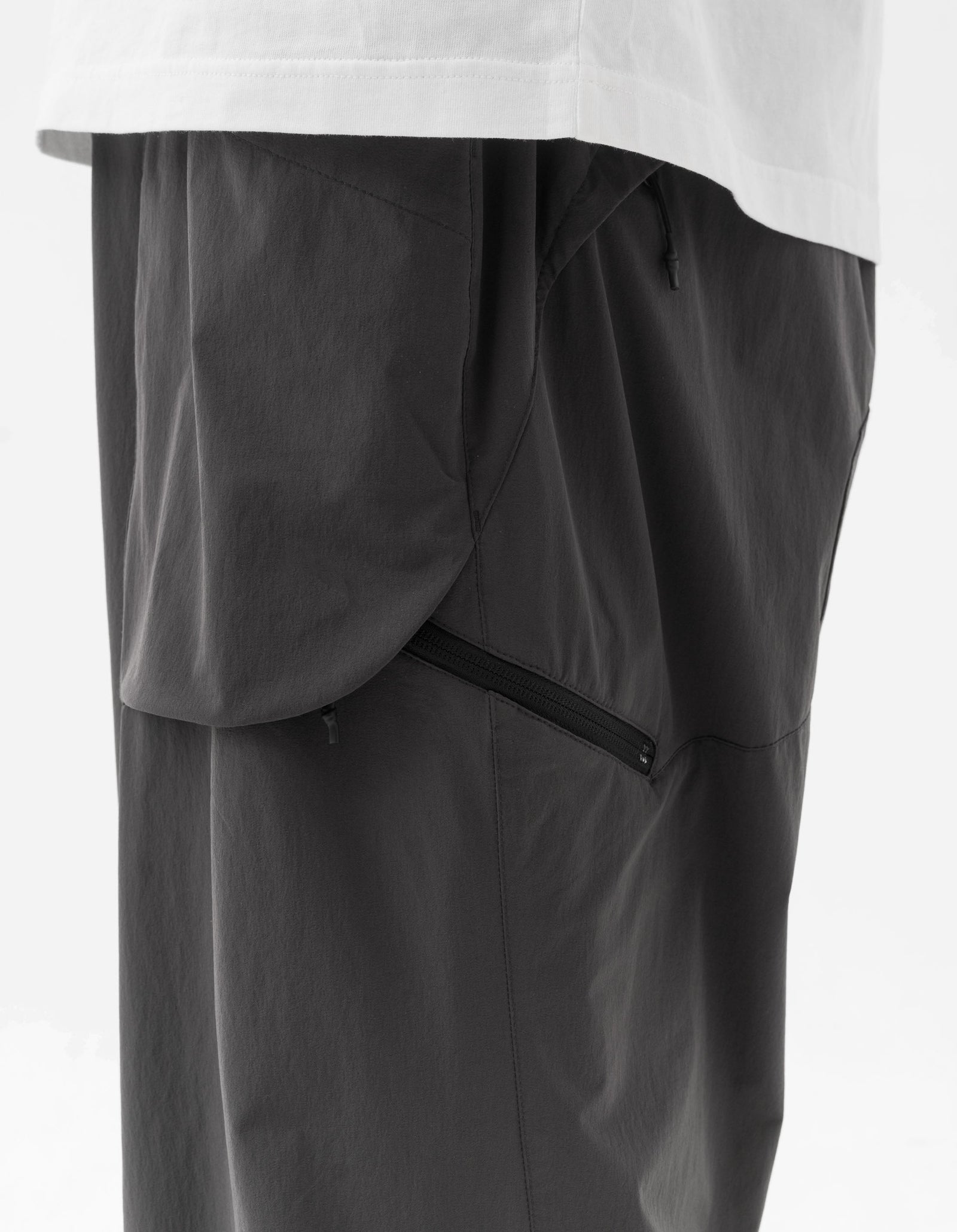 6041 Recycled Pleated Track Pants Charcoal