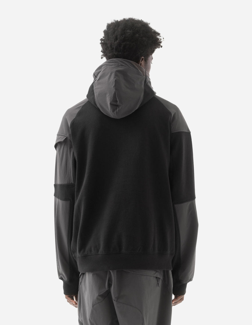 6044 Organic Articulated Hoody Black