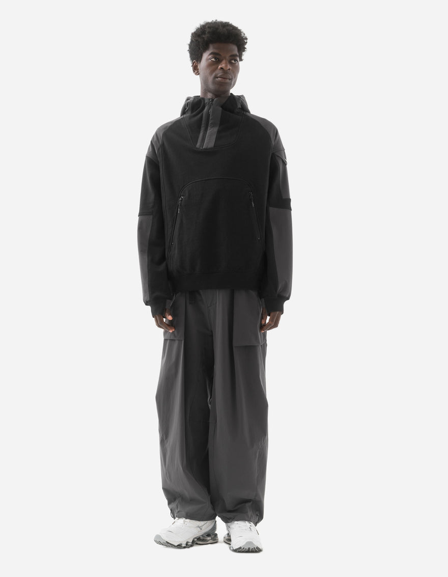 6041 Recycled Pleated Track Pants Charcoal