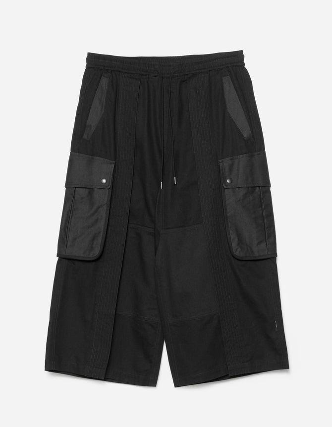 6052 M42 Hakama Cropped Track Pants Black