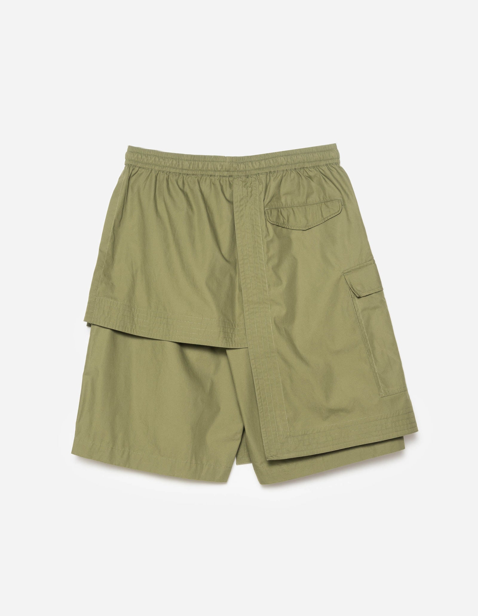 6056 Asym Hakama Shorts Olive OG-107F