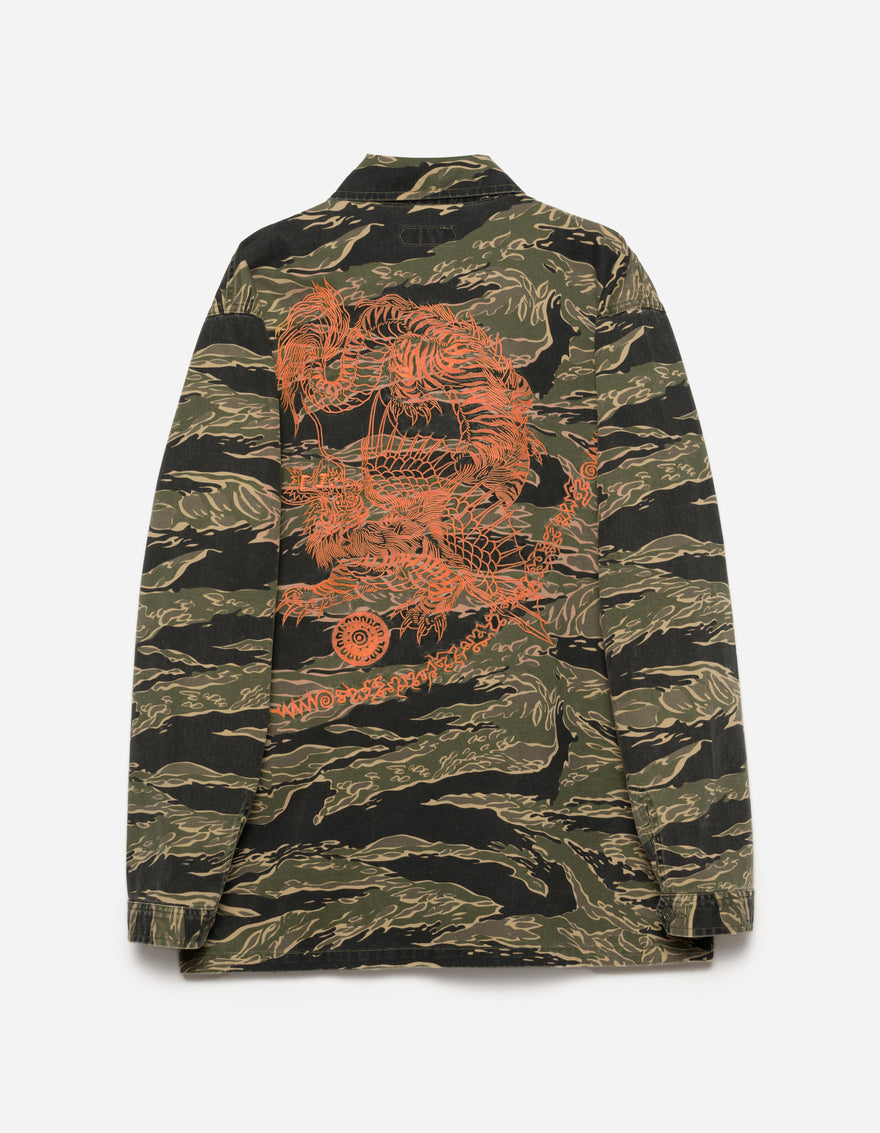 6077 Camo Tiger Advisor's Shirt Mint Gold