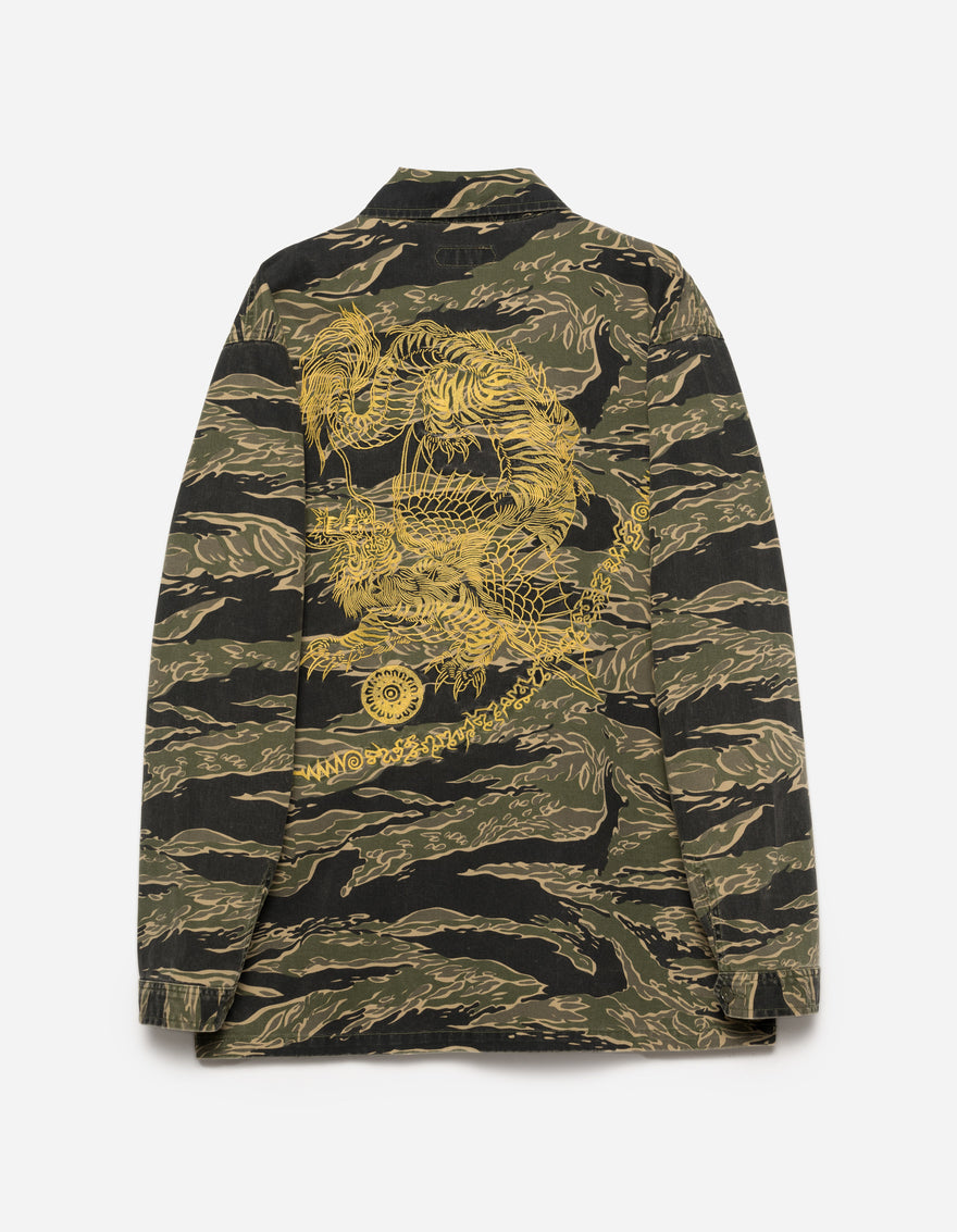 6077 Camo Tiger Advisor's Shirt Mint Gold