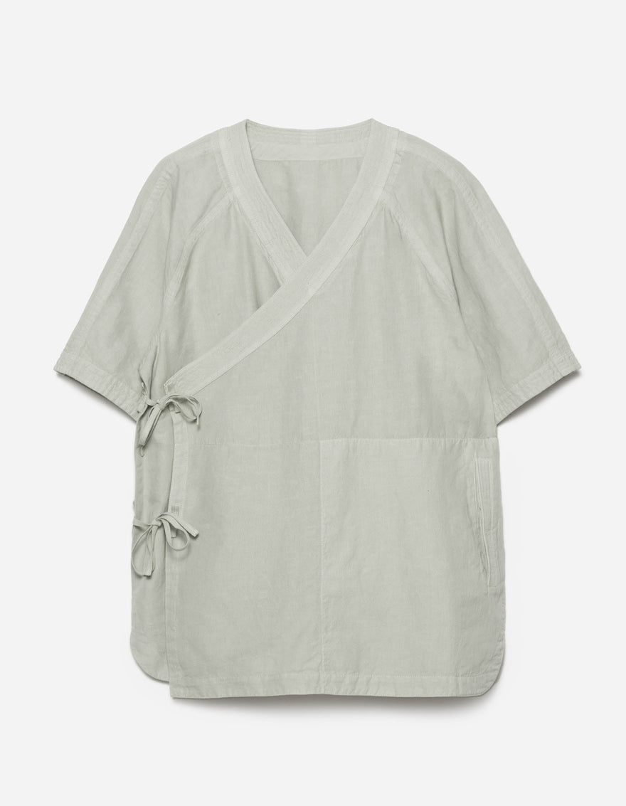 6079 Asym Monk Hemp Shirt Sage