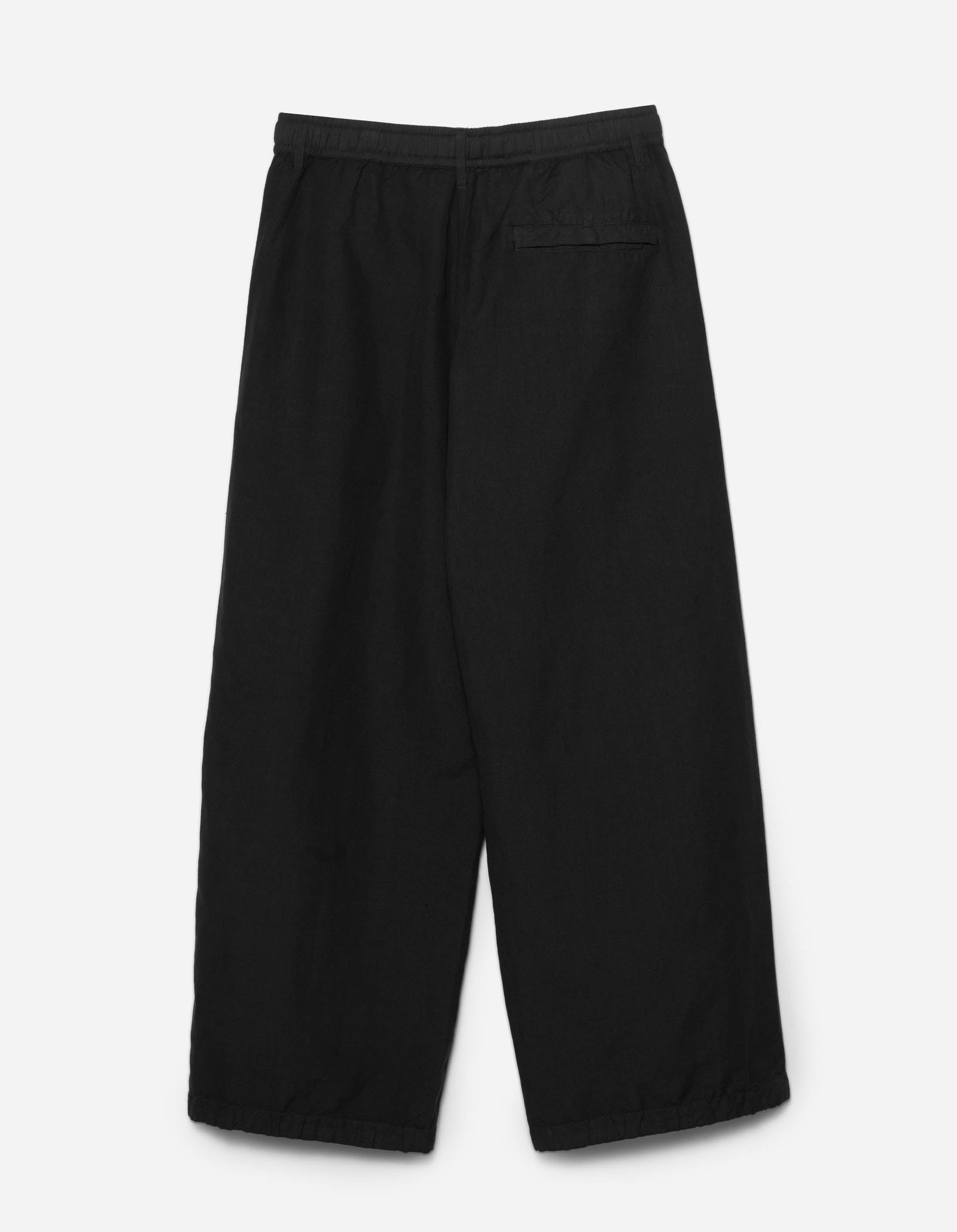 6081 Hemp Pleated Track Pants Black