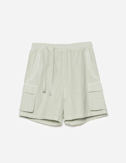 6082 Hemp Cargo Asym Track Shorts Sage