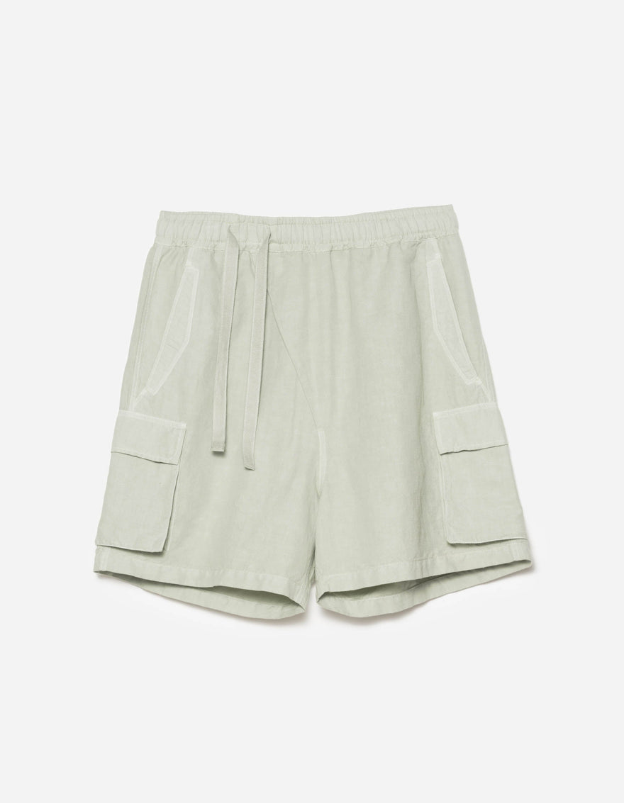 6082 Hemp Cargo Asym Track Shorts Sage