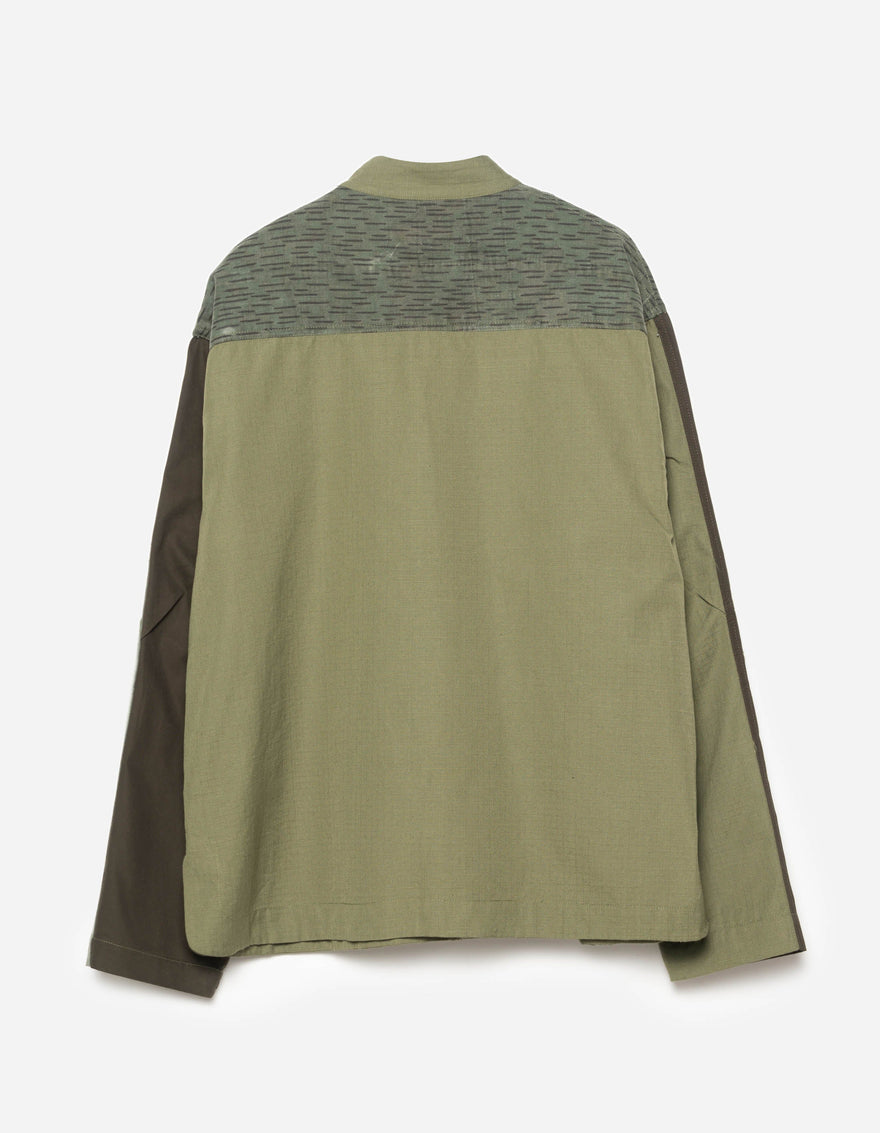 6084 Upcycled Monk Shirt Olive