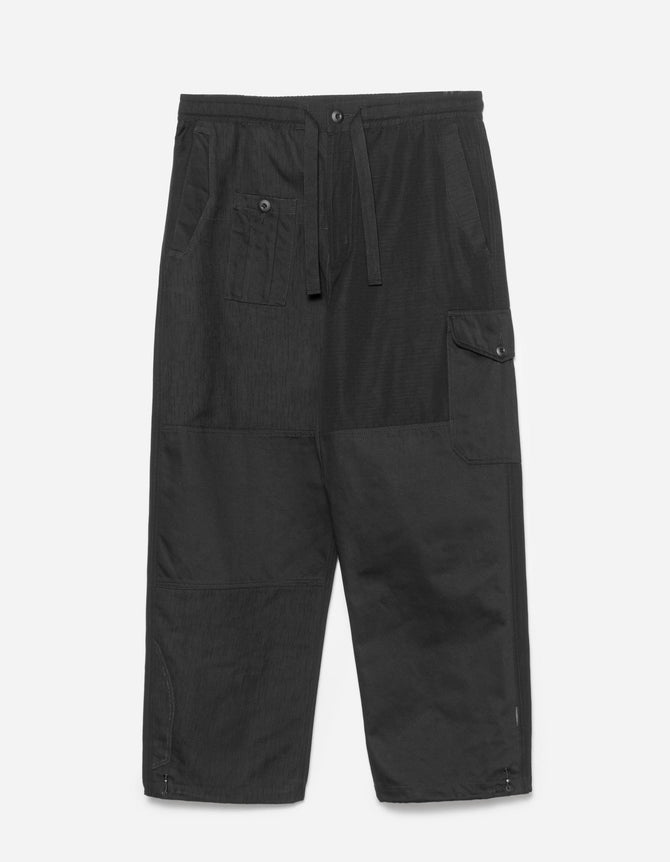 6087 Upcycled Loose Cargo Track Pants Black