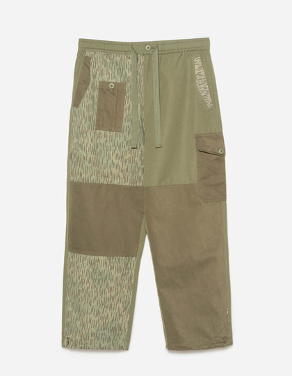 6087 Upcycled Loose Cargo Track Pants Olive