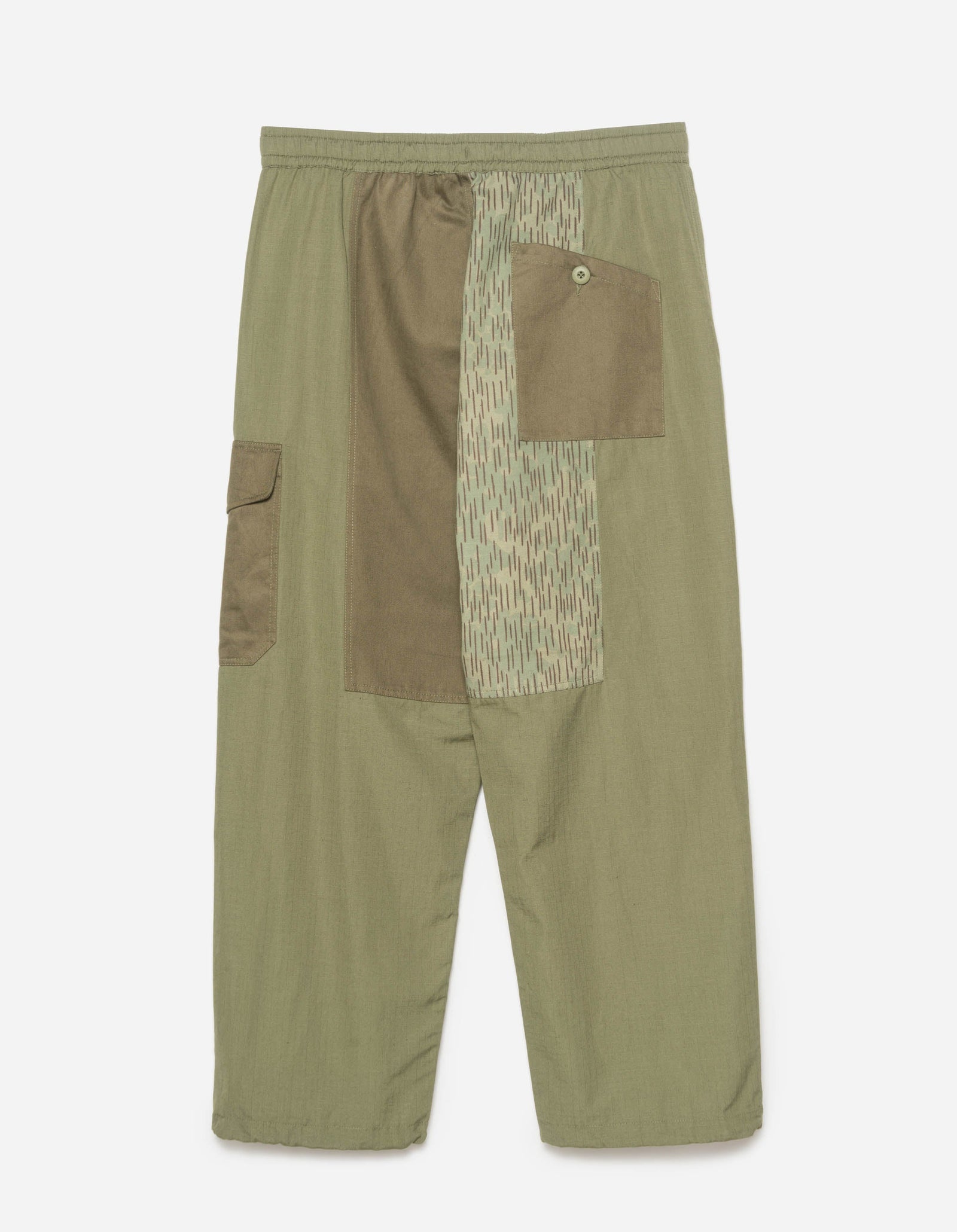 6087 Upcycled Loose Cargo Track Pants Olive