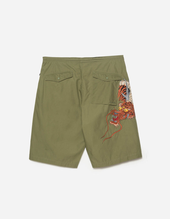 6094 Tiger Dragon Loose Snoshorts Olive OG-107F