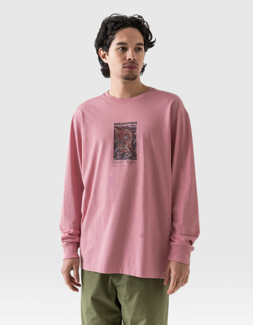 1490 Tiger Dragon Miltype L/S T-Shirt Pink