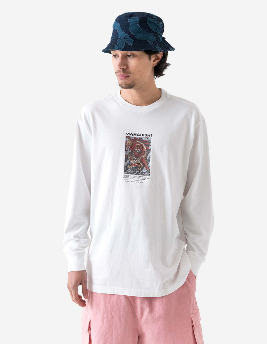 1490 Tiger Dragon Miltype L/S T-Shirt White