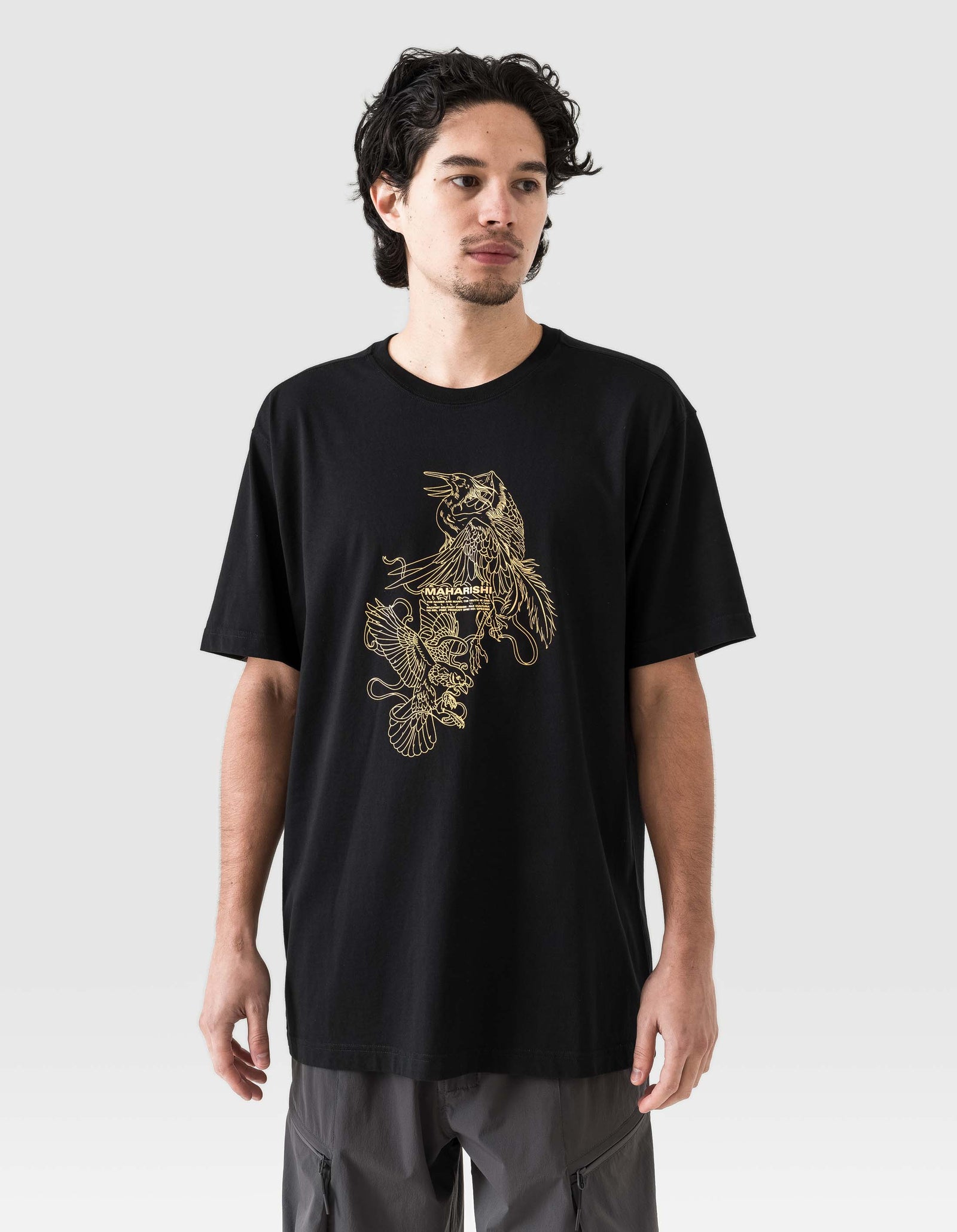 1491 Crow & Heron Miltype T-Shirt Black