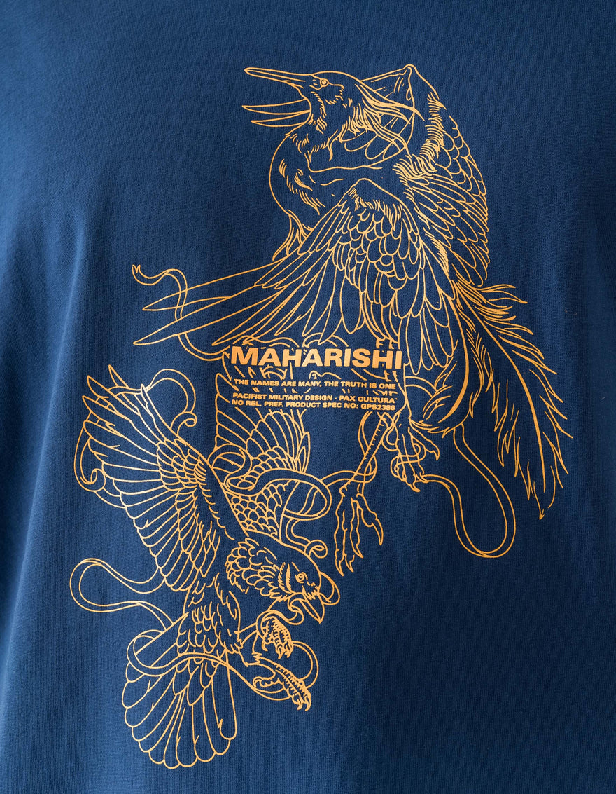 1491 Crow & Heron Miltype T-Shirt Navy Blueprint