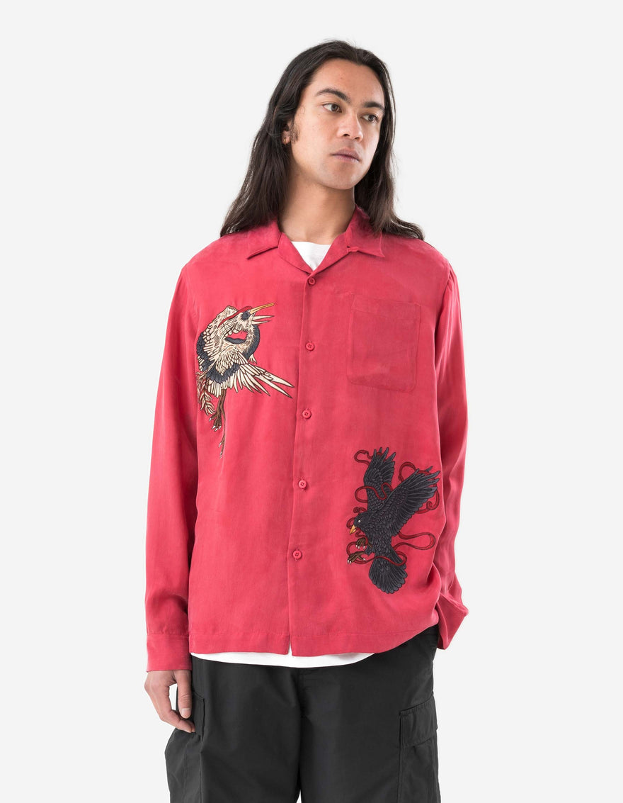 1494 Crow & Heron Camp Collar Shirt Pink