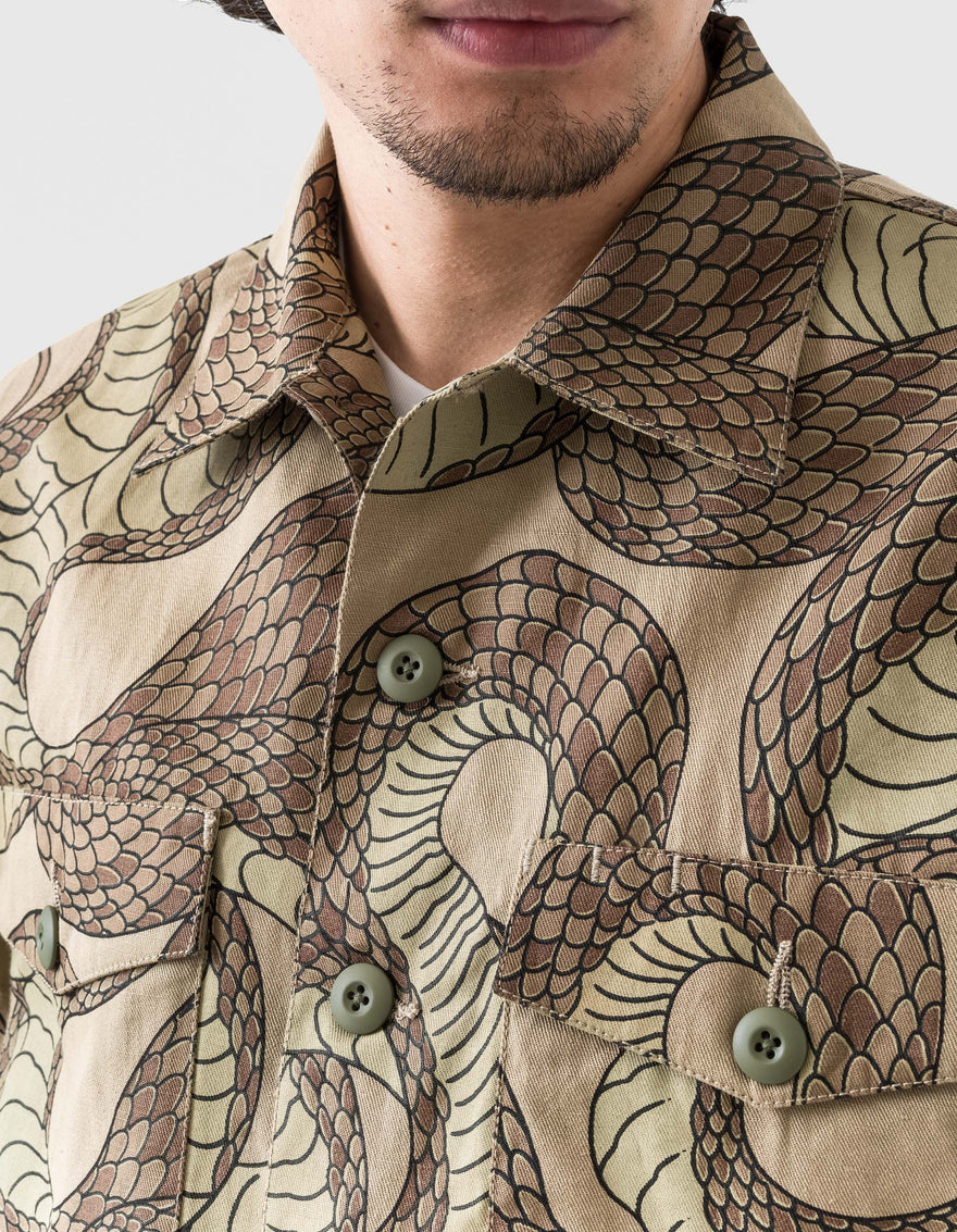 6037 Snakeskin Utility Overshirt Desert