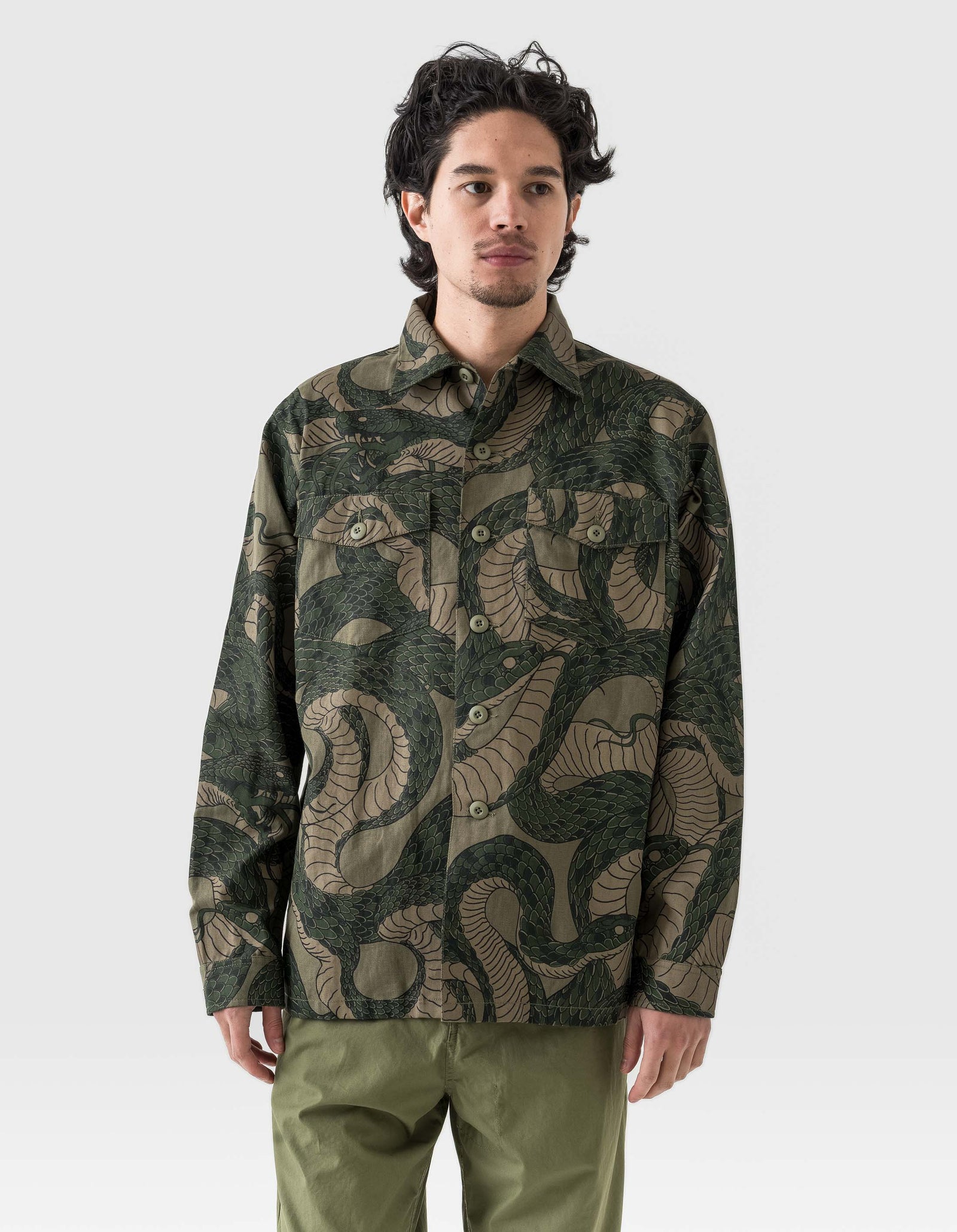 6037 Snakeskin Utility Overshirt Woodland