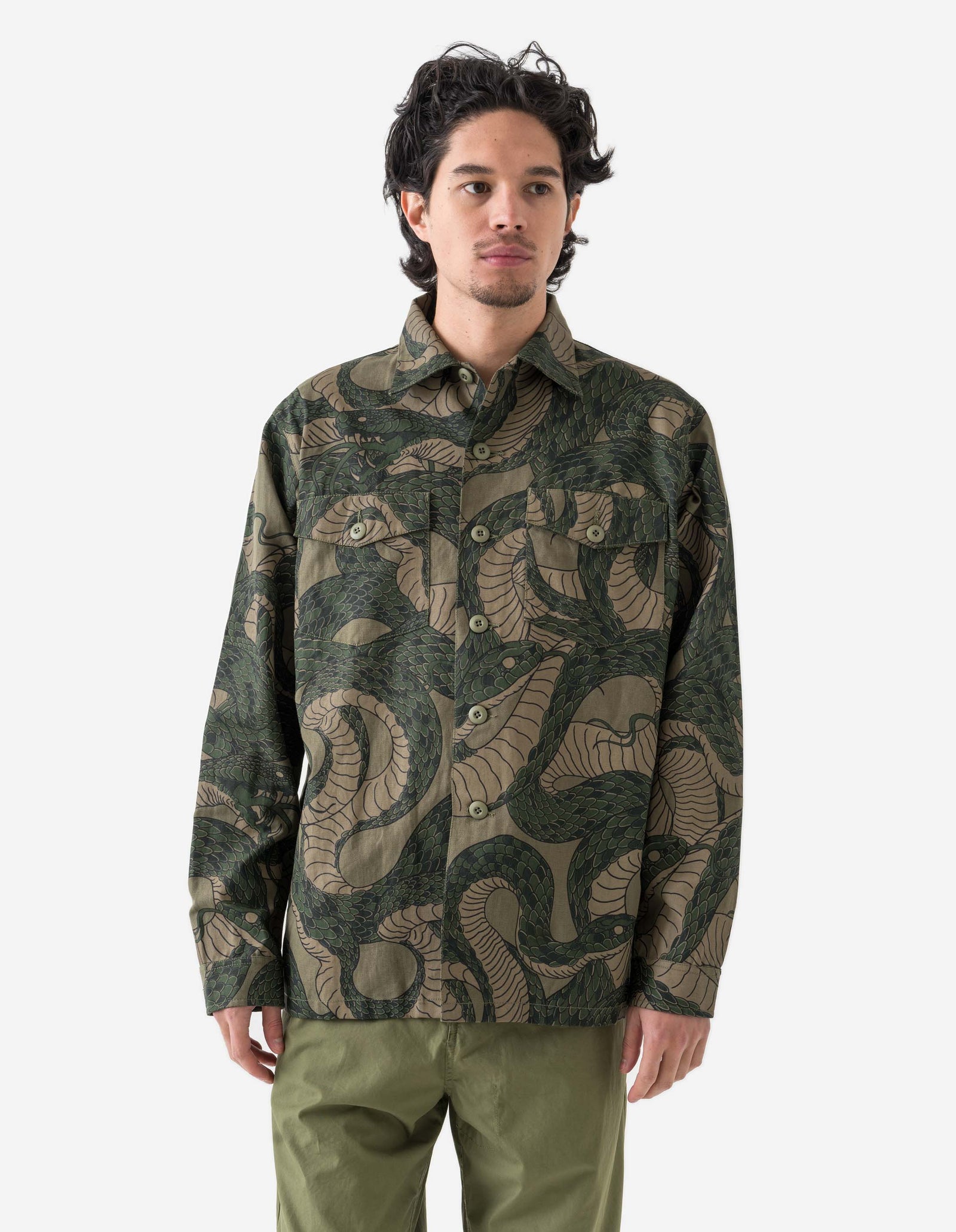 6037 Snakeskin Utility Overshirt Woodland