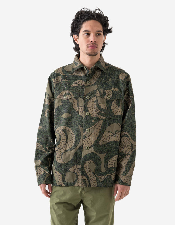 6037 Snakeskin Utility Overshirt Woodland