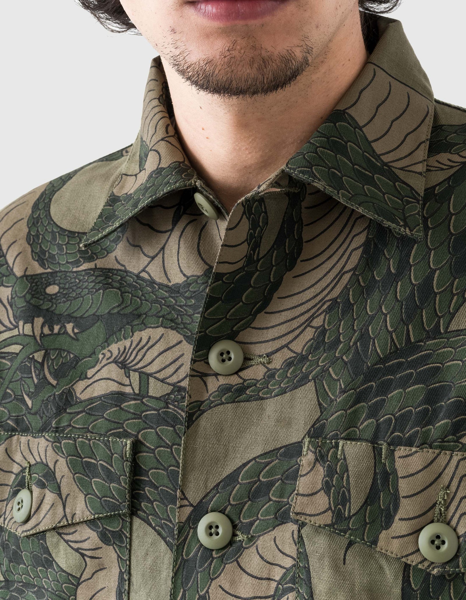 6037 Snakeskin Utility Overshirt Woodland