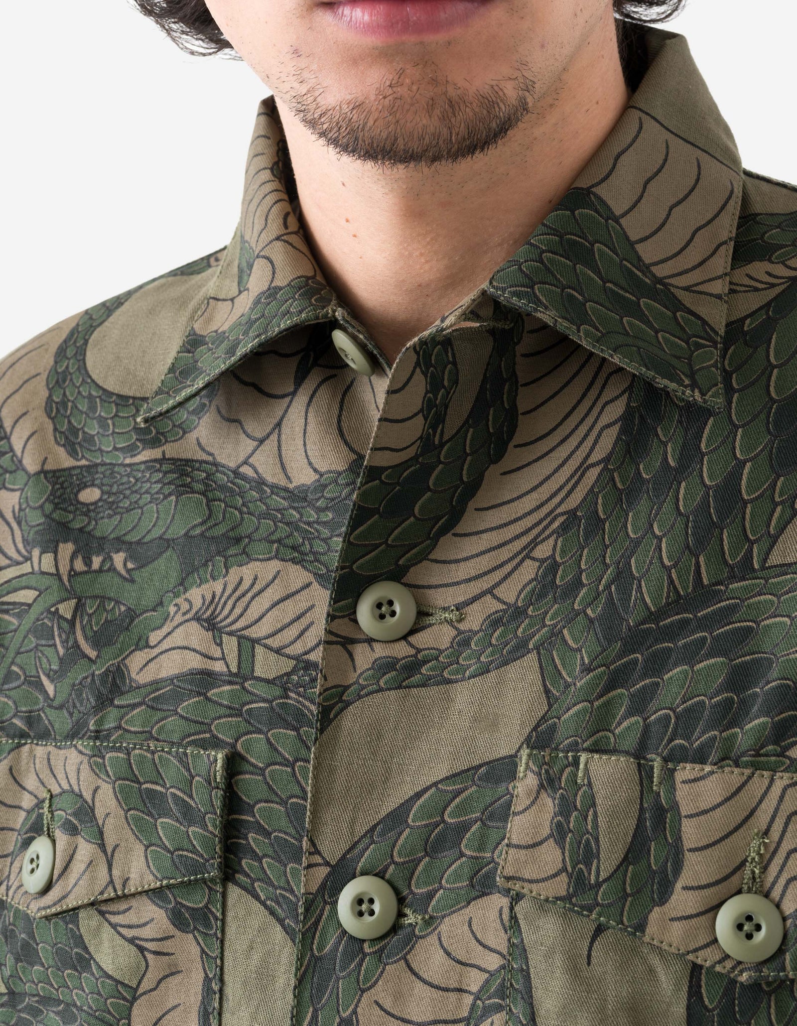 6037 Snakeskin Utility Overshirt Woodland