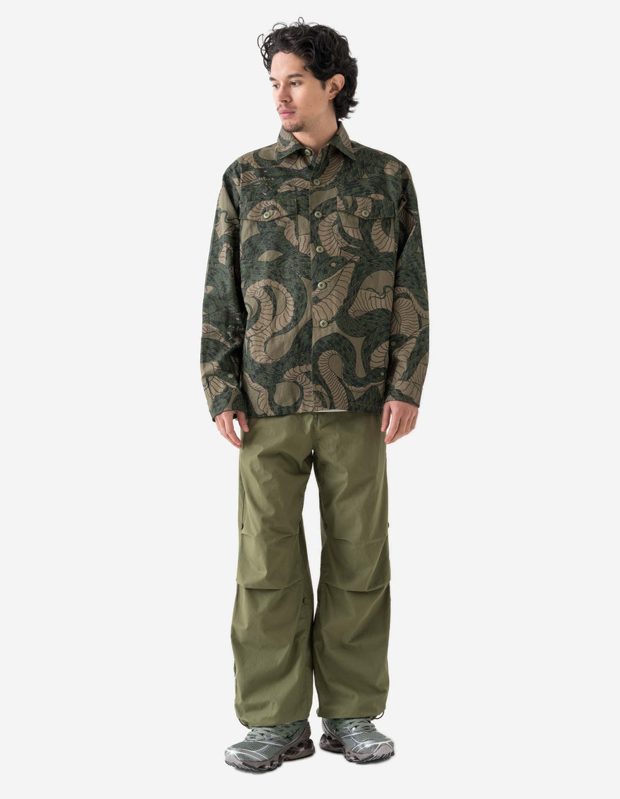 6037 Snakeskin Utility Overshirt Woodland