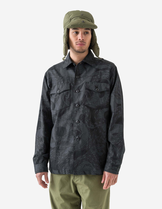 6037 Snakeskin Utility Overshirt Subdued Night