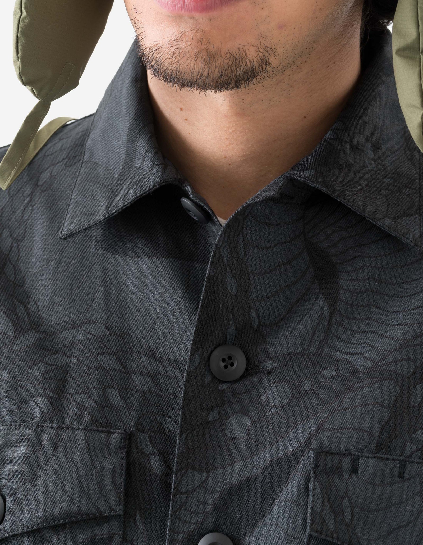 6037 Snakeskin Utility Overshirt Subdued Night