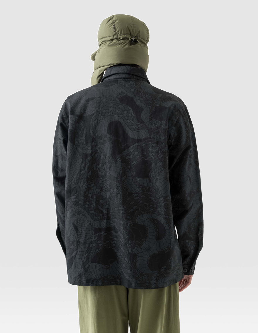 6037 Snakeskin Utility Overshirt Subdued Night