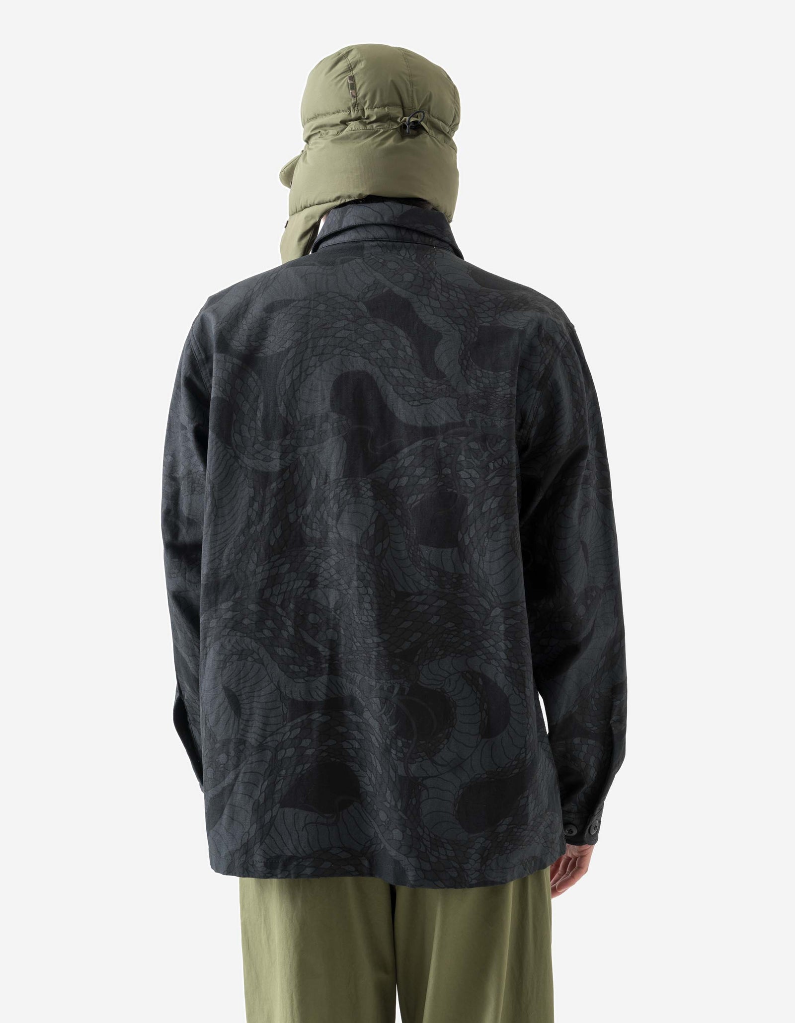 6037 Snakeskin Utility Overshirt Subdued Night