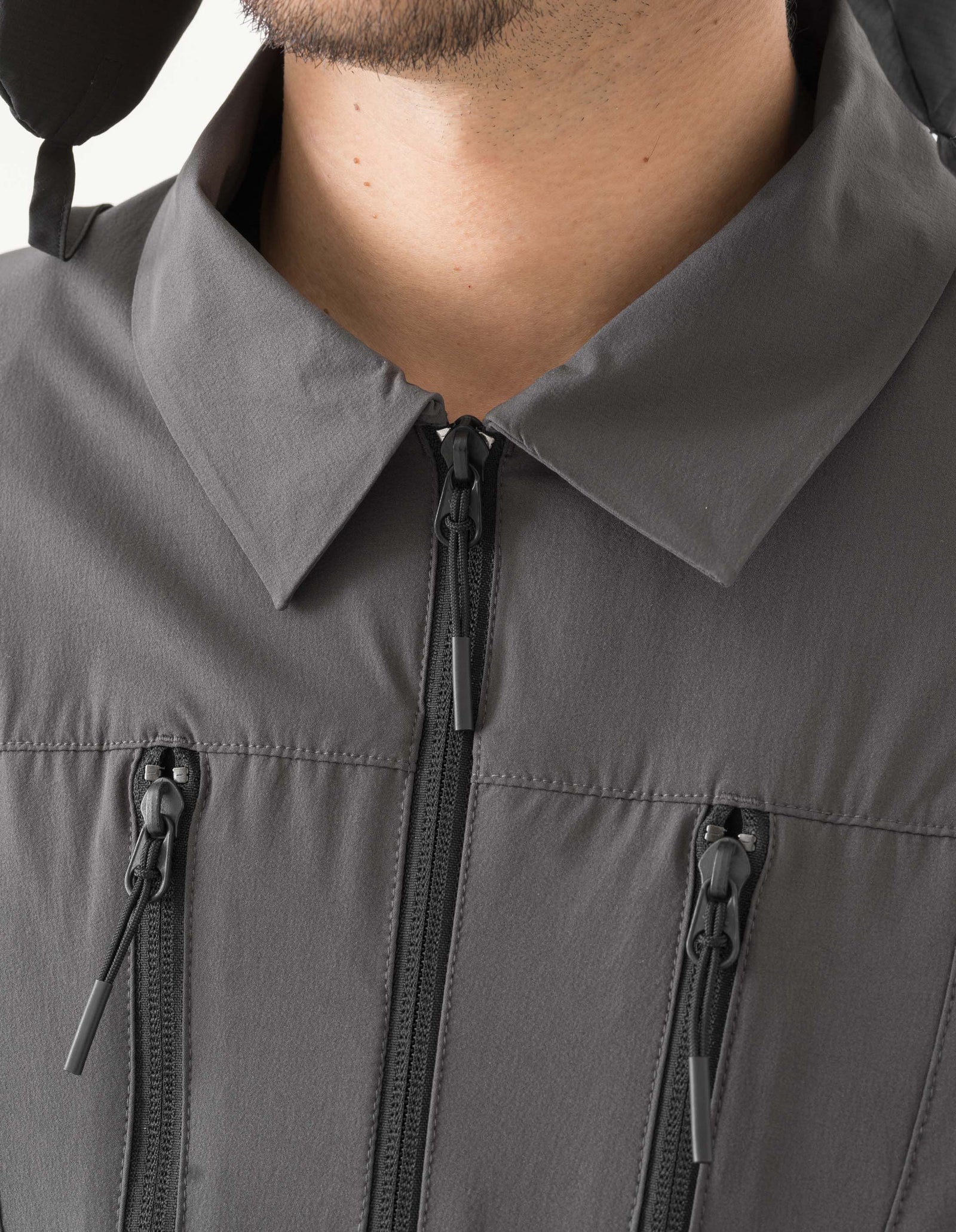 6040 Recycled Nylon Overshirt Charcoal